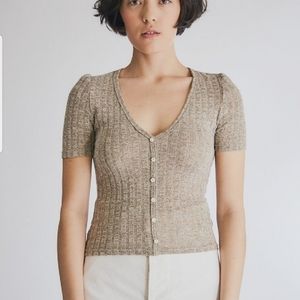 E2 Lizzard Thicket Deep V Neck Crop Tee